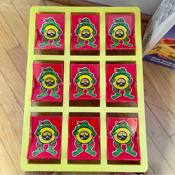 TMNT Cowabunga Pizza Toss Tic Tac Toe 1991 Ramco Very Rare Complete Original Box - Picture 4 of 16